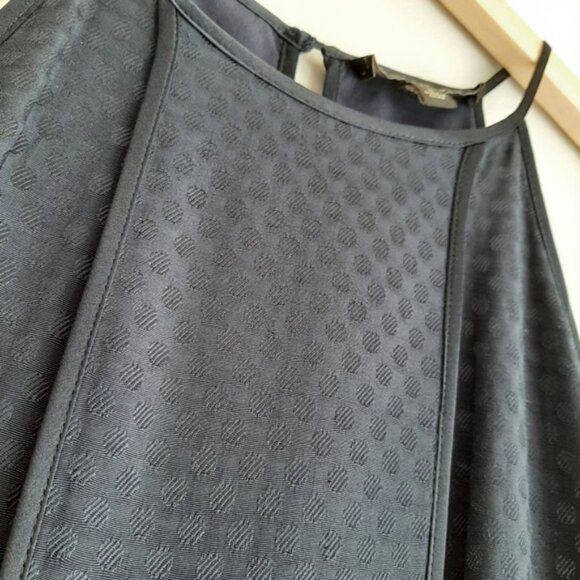 BANANA REPUBLIC Halter Waist Defined Fit & Flare Dot Knee Length Dress Navy Sz 8 - Picture 8 of 14